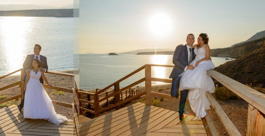 David y Eva, boda civil en restaurante Ágora, playa de Mazarrón.